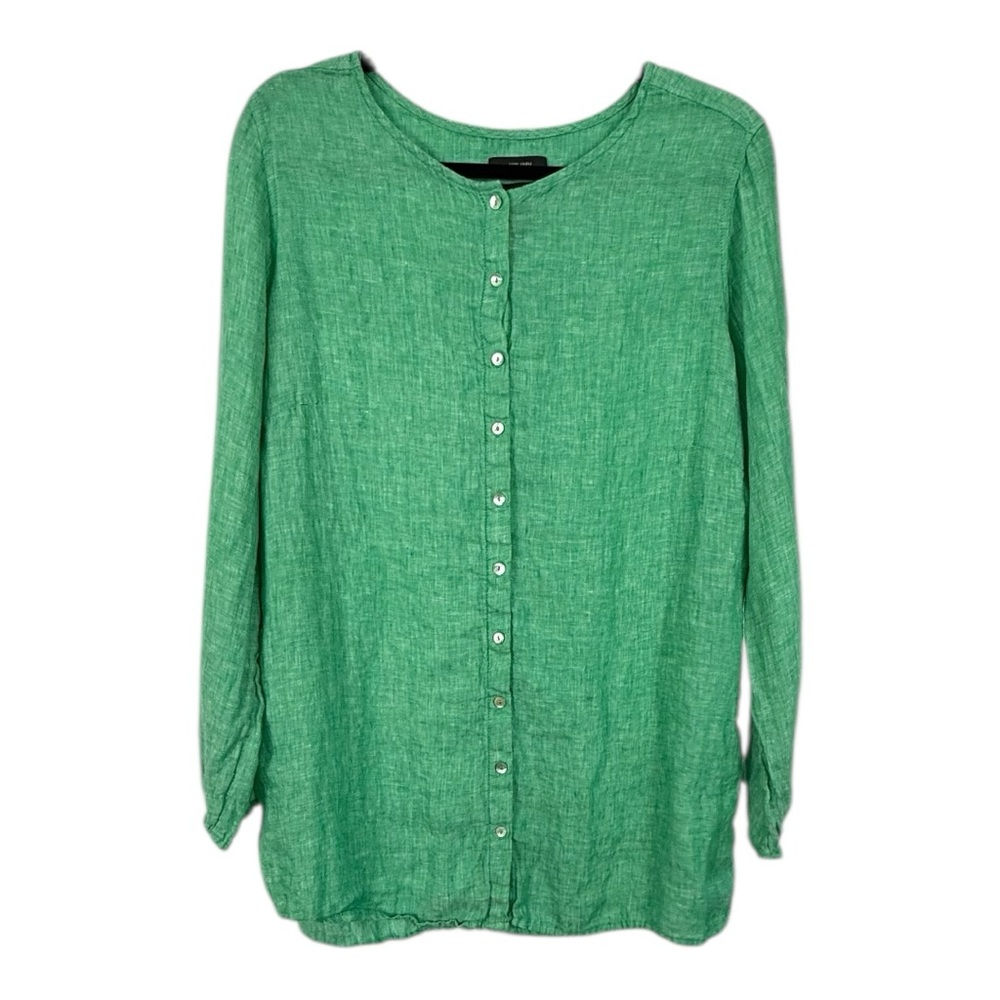 Tahari Emerald Button-Down Blouse - image 1